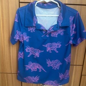 Chubbies Kids Blue and Pink Dinosaur Polo